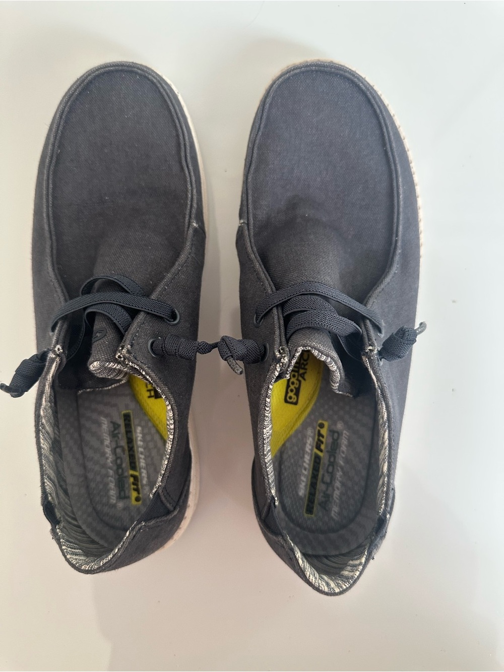 Sketchers Relaxed Fit Air-Cooled Memory Foam Men's Navy Canvas Slip-On Loafers